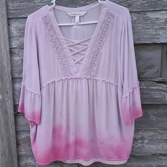 Tie Dye Baby Doll Pink Top - Picture 1 of 3